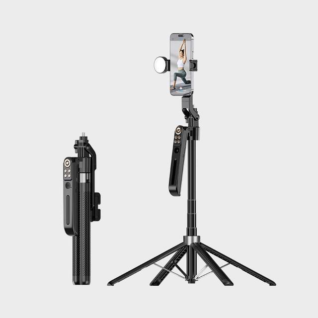 FUNSNAP AI Face Tracking 360° Selfie Stick Tripod A16, No APP Needed, Intelligent Face Follow, Carbon Steel Stand for Travel