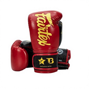 Red Fairtex Real Cowhide Leather Boxing Gloves Full Finger Breathable Moisture Wicking Lightweight Adjustable Wrist <b>Strap</b> Hook - Product Image 5