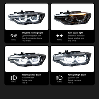 Conjunto de Faros LED para BMW Serie 3 F30 2013-2018 F31, Ojos de Ángel de Doble Color, Luces DRL, Luz de Señal de Giro, Faro Delantero para Automóvil