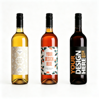 Etiquetas de Vino Personalizadas en Dorado Mate, Resistentes y Autoadhesivas para Botellas de Cerveza y Whisky