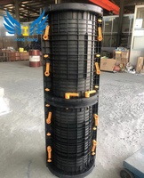 Système de coffrage rond réutilisable en plastique ABS Lianggong pour la construction de dalles et de colonnes en béton, noir, personnalisé
