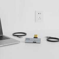 Adaptor OTG 2 in 1 USB c Male ke tipe-c Female konektor PD USB a Flash Speed Charging untuk ponsel Laptop