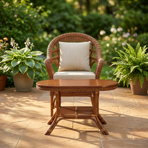 Ensemble de salon en rotin Kingdom Terrace, canapé et fauteuils, design antique asiatique, modulaire, confortable, durable, meubles pour appartement - Product Image 4
