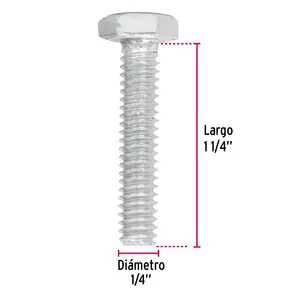 FIERO 1/4 \ "X 1-1/4 \" macchina scatola viti con 6 pezzi borsa con 100 unità viti resistenza industriale - Product Image 3