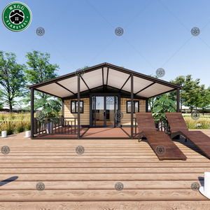 Mini-villa extensible préfabriquée en bois clair et élégant pour jardin privé et cabane de vacances à courte durée de séjour - Product Image 5