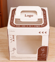 Boîte à mini-gâteaux pour desserts d'anniversaire, boîte en papier biodégradable de qualité alimentaire avec poignée et fenêtre pour la pâtisserie maison
