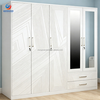 Armoire de chambre minimaliste en acier métallique, démontable, résistante à l'humidité, avec deux portes coulissantes, tiroir sécurisé pour hôpital et miroir