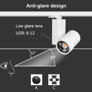 20 Wát Spotlight cho bảo tàng nghệ thuật <span class=keywords><strong>Gallery</strong></span> Focus đèn 15-60 độ Zoomable có thể điều chỉnh ánh sáng COB <span class=keywords><strong>LED</strong></span> ánh sáng theo dõi - Product Image 4