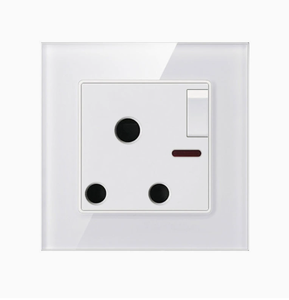 Wall <b>Socket</b> AC 110-250V 15A 3 Pin Round <b>Plug</b> Outlet with Indicator <b>Light</b> 86mm Square Panel - Product Image 2