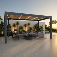 Système de pare-soleil motorisé intelligent en aluminium avec capteur, pour gazebo, couverture de piscine automatique, protection contre la pluie pour balcon, respectueux de l'environnement