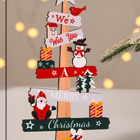 Maßgefertigtes Mehrschichtiges Weihnachtsbaum-Tischschild aus Holz, Lasergraviertes Desktop-Weihnachtsbaum-Ornament Feiertagsdekoration Großhandel Handwerk