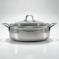 Marmite à soupe en acier inoxydable 3 plis grande capacité, batterie de cuisine nid d'abeille, casserole compatible induction pour la cuisine