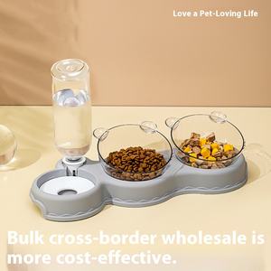 Suministros <span class=keywords><strong>para</strong></span> mascotas baratos, antideslizante, 3 en 1, cuenco <span class=keywords><strong>para</strong></span> gatos y perros, alimentador de mascotas, comida, agua, botella automática <span class=keywords><strong>para</strong></span> beber, fuente, dispensador de agua <span class=keywords><strong>para</strong></span> mascotas - Product Image 2