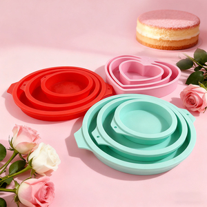 Hình Trái Tim Bánh Pan Khuôn Vòng Bánh Khuôn Lớp Voan Bánh Nướng Công Cụ Thực Phẩm Cấp Silicone Trong Kho - Product Image 2