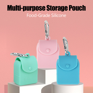 Silicone Tissue Holders Hangable Food Grade <b>Storage</b> <b>Bag</b> Soft Dustproof Silicone Portable Mini Organizer Pouch - Product Image 1