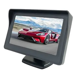 จอมอนิเตอร์รถยนต์หน้าจอ4.3นิ้วพร้อมหน้าจอ LCD TFT อินพุต2AV สำหรับรถยนต์