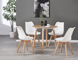 Sillas de Comedor <span class=keywords><strong>Tulip</strong></span>án de Venta al por Mayor de Fábrica con Asiento de Plástico, Cojín de PU y Madera Maciza de Haya para Restaurante y Hotel de Estilo Nórdico - Product Image 6