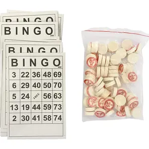 Rus loto oyunları 40 Bingo numarası kartları ve 75 satranç, aile, arkadaşlar ve büyük partiler grup oyunları, ahşap