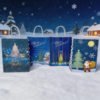 Sac fourre-tout en papier kraft vert recyclable 120 g/m² avec poignée personnalisable pour cadeaux de fêtes et vente au détail en café