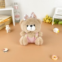 Mignon porte-clés en peluche ours en peluche, ours en peluche doux avec mini ours en peluche en forme de beignet, cadeau pour les enfants, les filles, cadeau d'anniversaire, kawaii