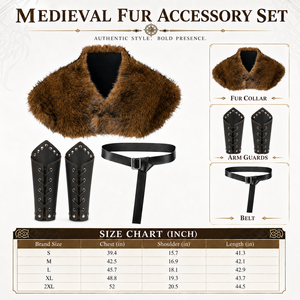 Robe de chevalier médiéval Renaissance pour homme, tenue de Viking, tunique de guerrier LARP, ensemble d'accessoires de costume d'Halloween - Product Image 6