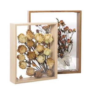 Dried Flower Photo <b>Frame</b> Wooden Rectangular Double Side Tabletop Display Box Preserved Rose Handmade Home Decor - Product Image 2