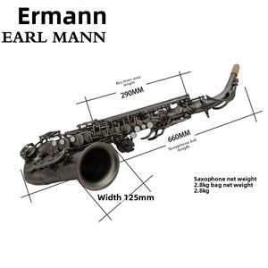 Saxophone Ehrman Earl Mann Antique en laiton plaqué argent professionnel, gamme moyenne, en Mi bémol - Product Image 2