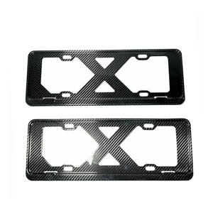Cadre de plaque d'immatriculation <span class=keywords><strong>4</strong></span> trous en fibre de carbone sèche de haute qualité pour Land Rover Mercedes-Benz BMW Audi pour Porsche Modification - Product Image 4