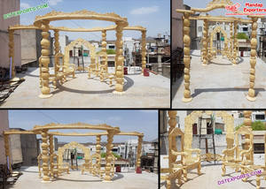 Mandap de Boda de Madera con Temática Antigua, Elegante Diseño Británico, Decoraciones de Boda Talladas a Mano, Australia - Product Image 6