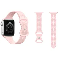 Bracelet de montre en Silicone en dentelle pour femmes, fin, ajouré, pour Apple Watch iWatch série SE 7 6 5 4 3 2 1, nouvelle collection