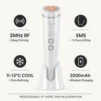 Masseur facial électrique, masseur pour le cou, appareil de raffermissement du visage, soin de la peau, machine à effet lumineux, appareil de lifting du visage chaud et froid avec 6 modes