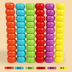 Jouet éducatif amusant en <span class=keywords><strong>bois</strong></span> avec <span class=keywords><strong>perles</strong></span> colorées pour l'apprentissage des couleurs pour les bébés de la maternelle - Product Image 3