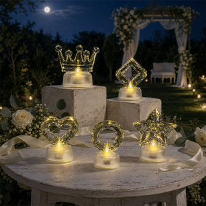 Velas <span class=keywords><strong>LED</strong></span> sin Llama con Forma de Corazón, Estrella, Corona, Flor y Múltiples Formas, Resistentes al Viento, para Decoración de Bodas, Cumpleaños, Bares y Fiestas, Venta al Por Mayor - Product Image 4