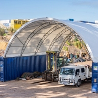 Contenedor Impermeable Resistente a los Rayos UV, Estructura de Techo Arqueado, Domo para Contenedores de Envío, Refugio para Almacenamiento Industrial al Aire Libre