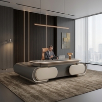 Bureau de direction moderne et minimaliste, durable, sur mesure, avec base incurvée, panneau résistant à l'eau, écologique, directement de l'usine