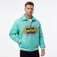 Fabricante de Chaquetas de Moda Urbana para Hombre OEM, Chaqueta de Aviador de Piel de Cordero con Apliques Bordados y Estampados Personalizados para Hombre en Tallas Grandes