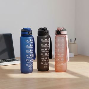 Botella Deportiva de Tritán 2026, Colorida, Libre de BPA, con Marcador de Tiempo para Agua y Proteínas - Product Image 1