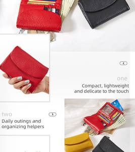 Portefeuille pour femmes <span class=keywords><strong>de</strong></span> style coréen, best-seller, motif litchi, cuir, fermoir magnétique, grande capacité, <span class=keywords><strong>porte</strong></span>-<span class=keywords><strong>monnaie</strong></span> à fermeture éclair - Product Image 6