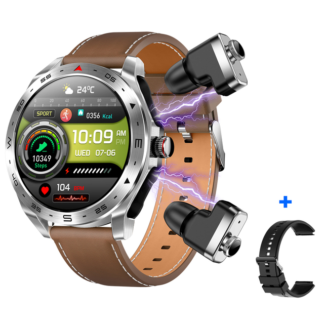 T95 Smart Watch With Earbuds 2-In-1 Wireless Bluetooth Connection Sound Quality Bluetooth Call for Men and Women Smartwatches