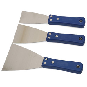Stainless Steel Putty Knife Set 3pcs Blue Handle Paint Scraper Household Industrial Coating Tool - Product Image 4