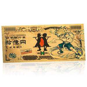 Anime klasik Huntered X Huntered Hisoka peringatan Killua paduan emas uang kertas plastik koin emas Foil edisi terbatas - Product Image 2