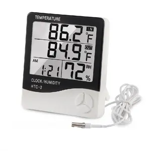 Thermomètre numérique d'intérieur et d'extérieur, 2 capteurs, alarme, hygromètre, thermo-hygromètre numérique