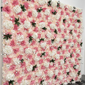 8x8ft Mariage Rose Décoration Toile de Fond Fleur Artificielle Mur Simulation Haute Qualité 3D PE Tissu Roll Up HQ010 Fleur Mur - Product Image 6