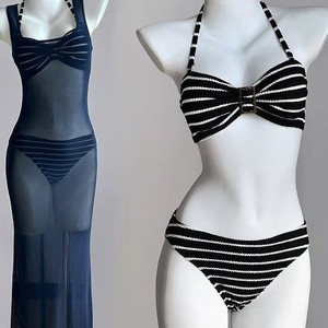 Traje de Baño de Una Pieza, Sexy, Azul Oscuro, Transparente, Transpirable, de Secado Rápido, con Malla, para <span class=keywords><strong>Playa</strong></span> - Product Image 6