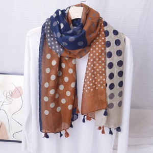 Fancy New Dots Pattern Cotton Feeling Headscarf for Ladies Long Large Polyester Hijab Fashion Gold Bronzing Shiny <b>Scarves</b> <b>Shawls</b> - Product Image 2