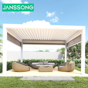 Outdoor Automatic Patio <b>Waterproof</b> Louver Terrace Gazebo Aluminum Residential Buildings Louvered Roof <b>Pergola</b> - Product Image 4