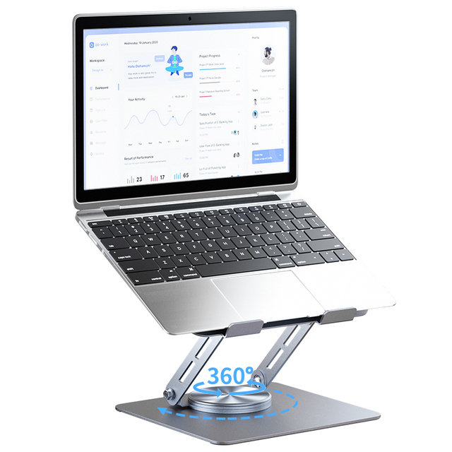 Dual Rotary Shaft Fully Foldable Tablet PC Holder 360 Rotating Base Ergonomic Metal Laptop Riser Adjustable Laptop Stand Gift