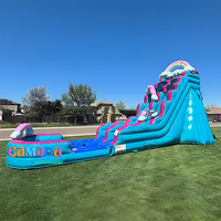 Toboggan aquatique gonflable arc-en-ciel coloré au design tendance, prix de gros, pour fêtes en extérieur et utilisation en parc