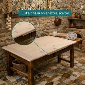 Tagliere in Legno di Abete 80x48 Cm con Bordi Arrotondati e Superficie Antiscivolo per Essiccare la Pasta - Product Image 5