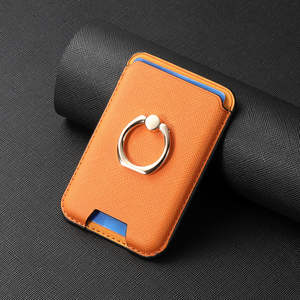 Étui magnétique pour iPhone 15, couleur unie, porte-cartes, matériau PU, aimant puissant N52 pour carte de crédit - Product Image 3